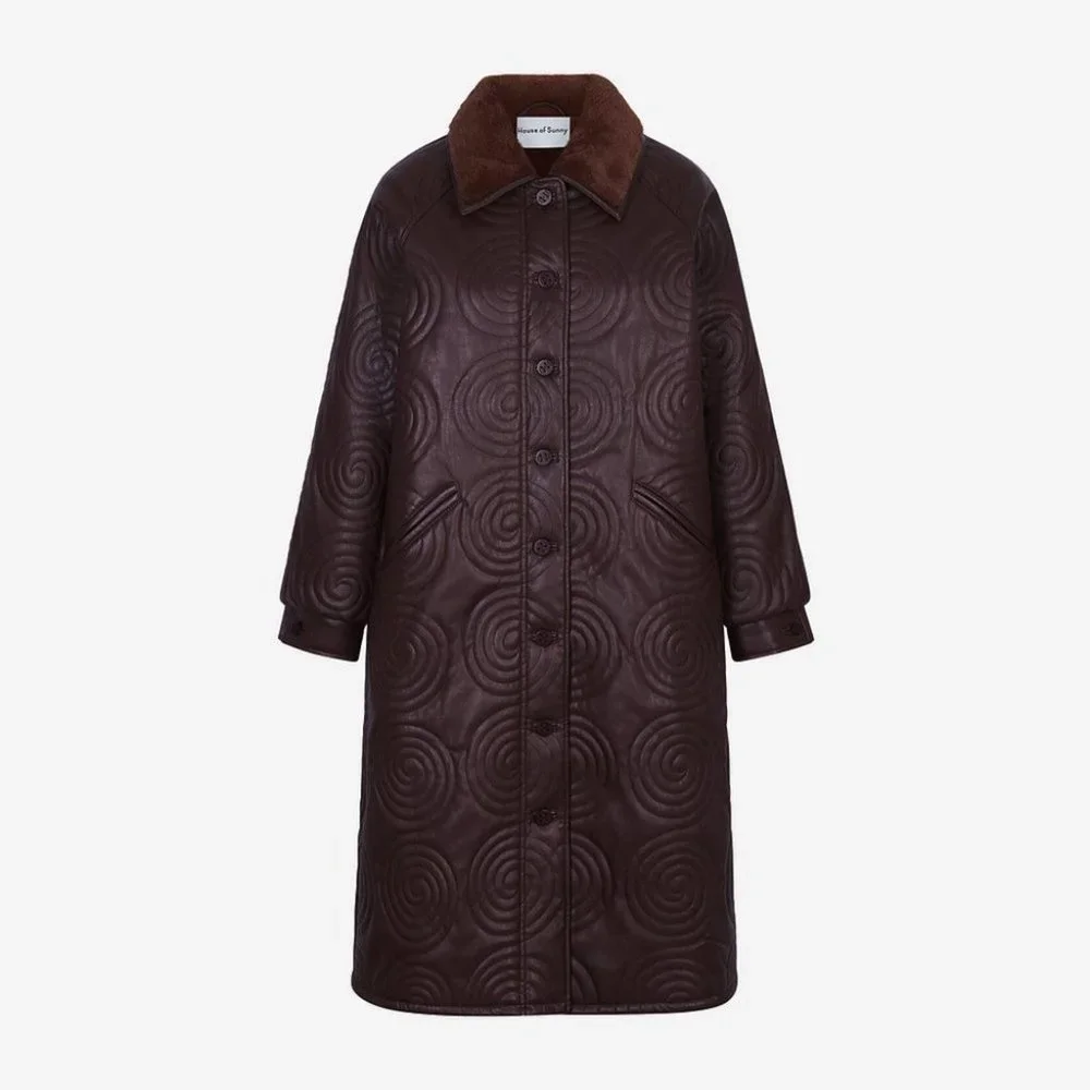 NWT House of Sunny Cosmo Overcoat in Mahogany Brown Size 2 - Picture 4 of 10